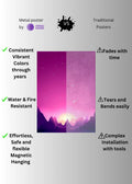 Pink Sky with Stars Metal Posters | Premium, Waterproof & Magnet-Mounted Art