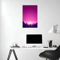 Pink Sky with Stars Metal Posters | Premium, Waterproof & Magnet-Mounted Art