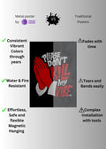 Please Don_t Kill My Vibe Metal Posters | Premium, Waterproof & Magnet-Mounted Art