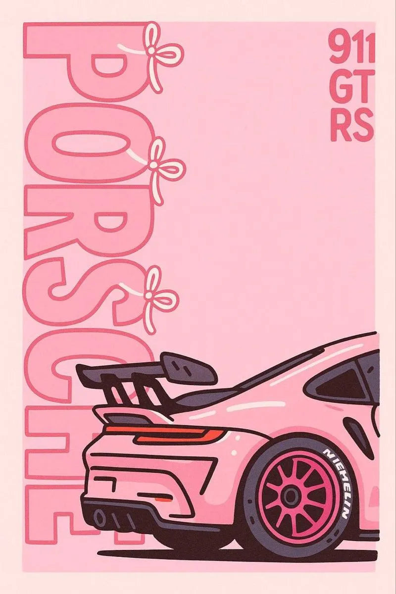 Porsche 911 Cute Metal Posters | Premium, Waterproof & Magnet-Mounted Art