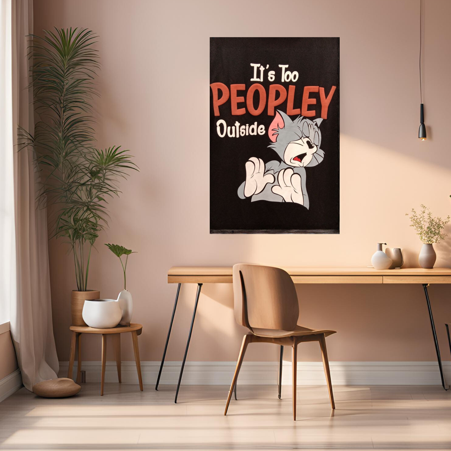 It_s too Peopley Outside Funny Metal Posters | Premium, Waterproof & Magnet-Mounted Art