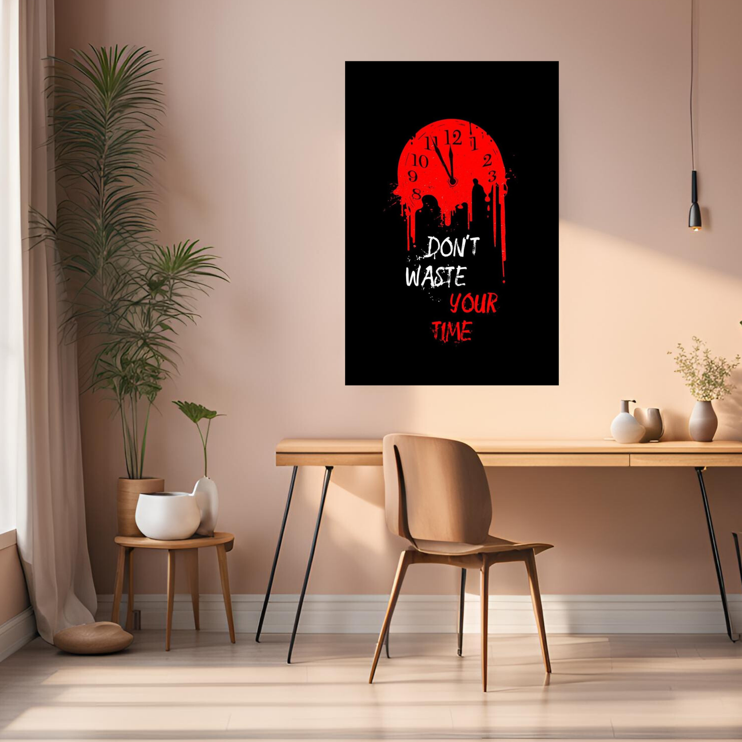 Don_t Waste Your Time Motivational Metal Posters | Premium, Waterproof & Magnet-Mounted Art