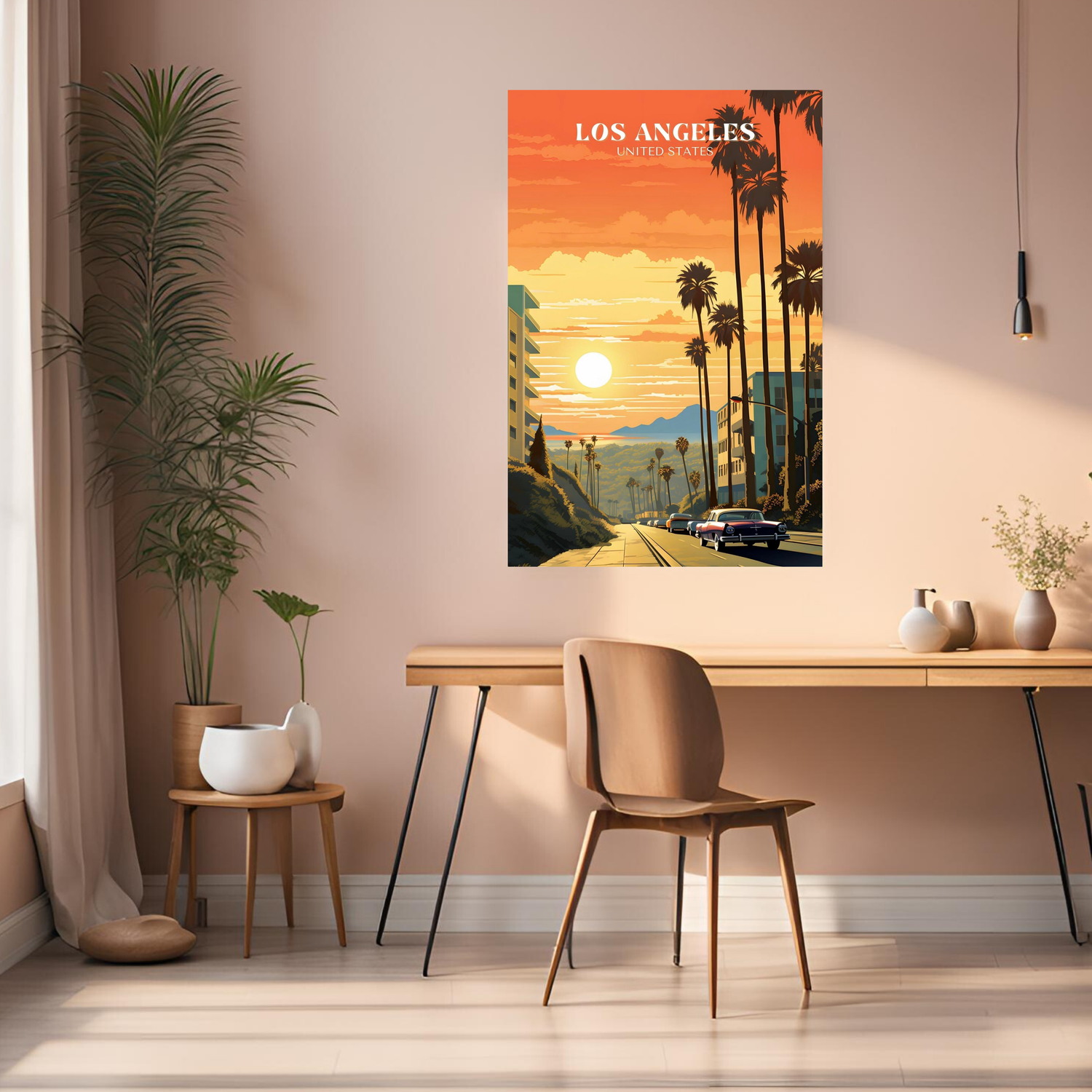 Los Angeles USA Art Metal Posters | Premium, Waterproof & Magnet-Mounted Art