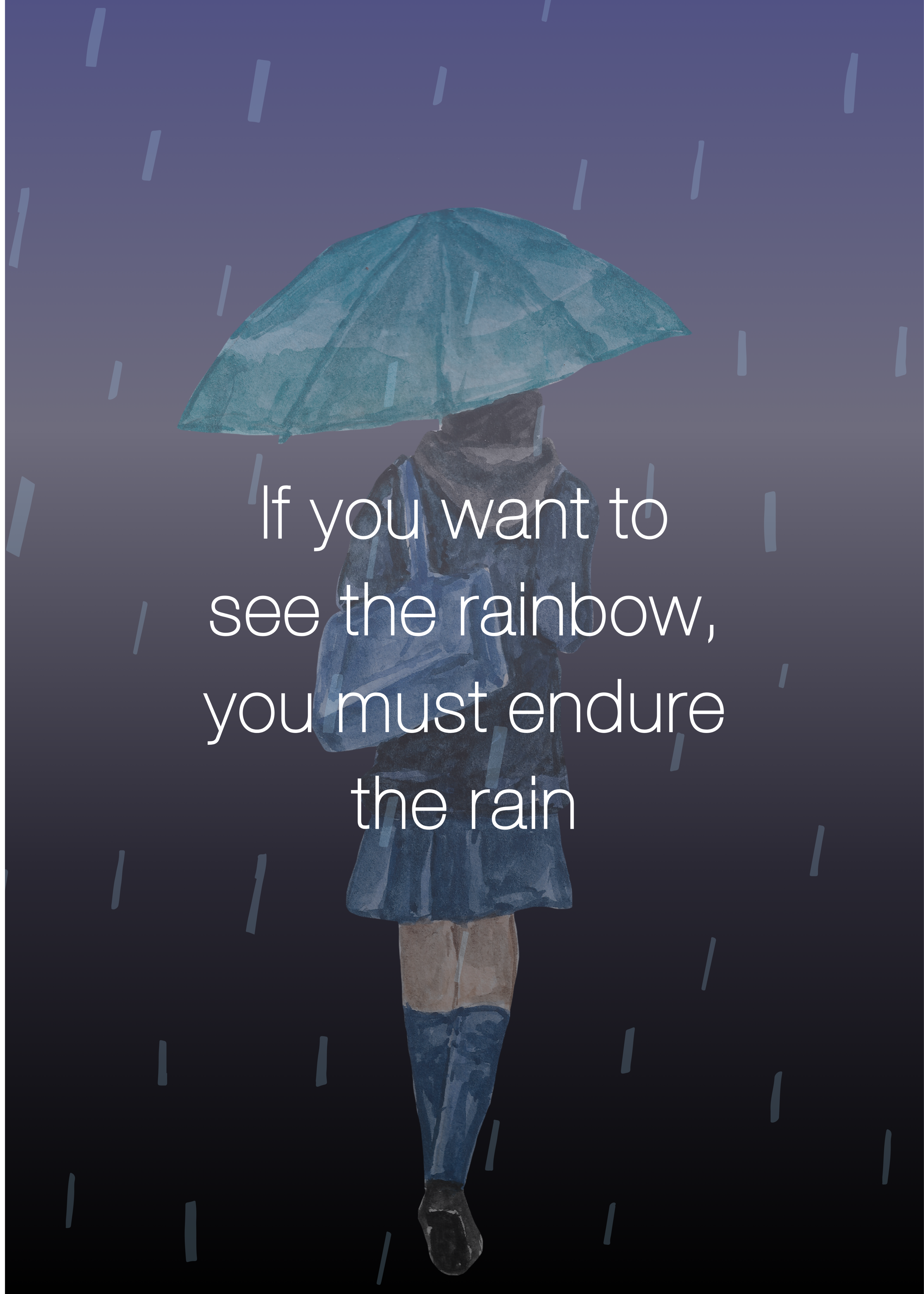 Rain and Rainbow Motivational Metal Posters | Premium, Waterproof & Magnet-Mounted Art