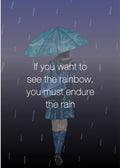 Rain and Rainbow Motivational Metal Posters | Premium, Waterproof & Magnet-Mounted Art