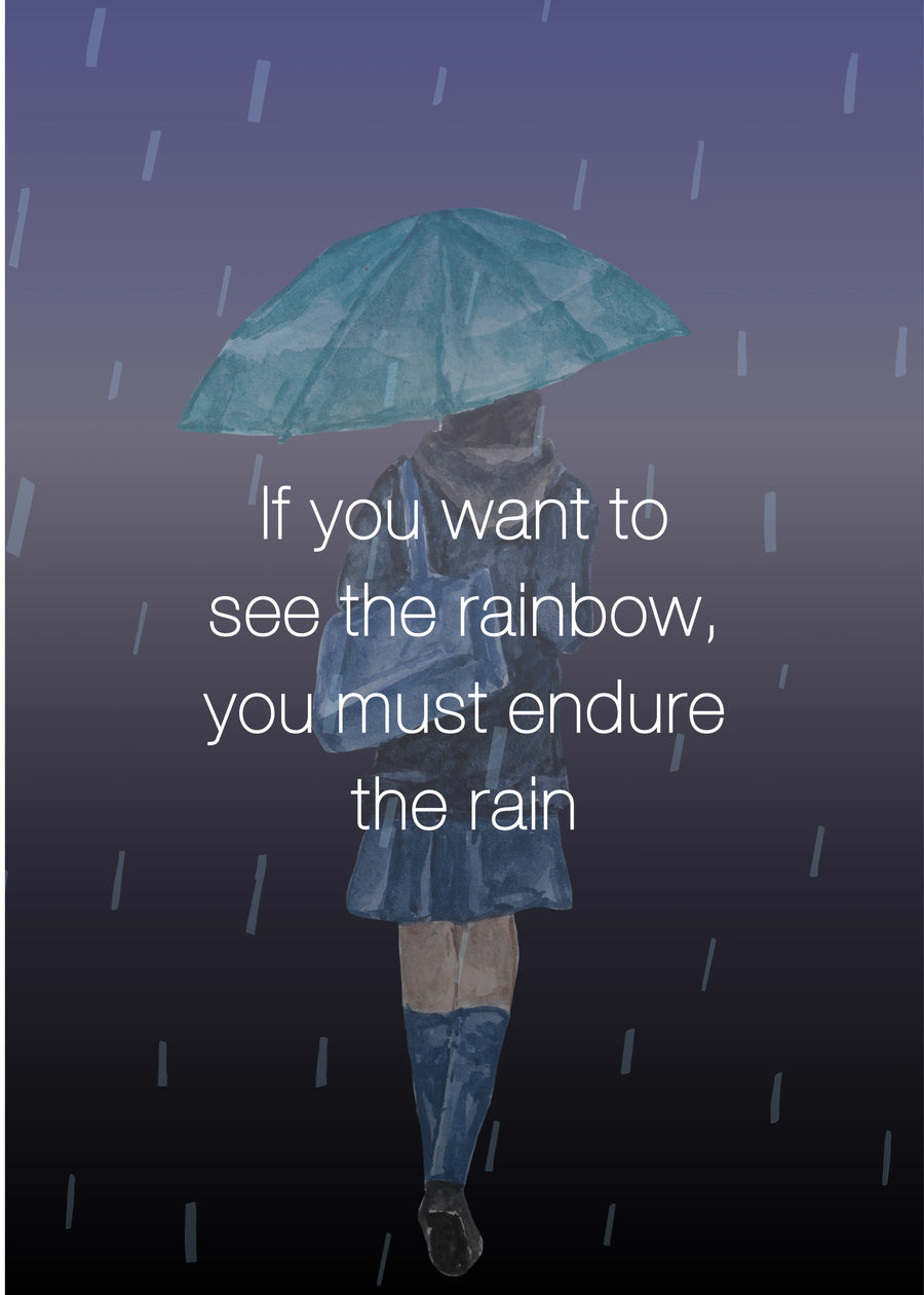 Rain and Rainbow Motivational Metal Posters | Premium, Waterproof & Magnet-Mounted Art