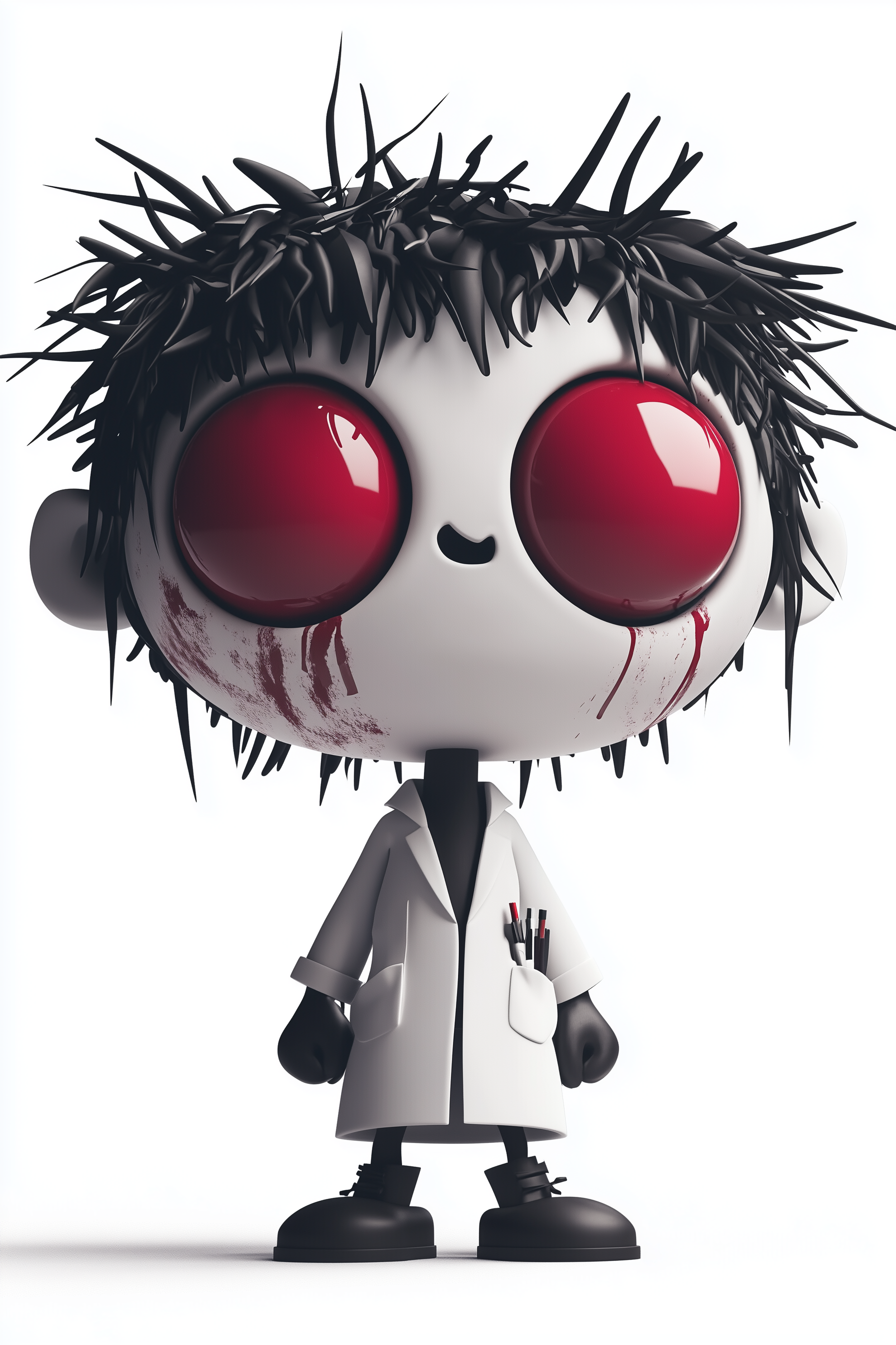 Red Eye Doll Face Metal Posters | Premium, Waterproof & Magnet-Mounted Art