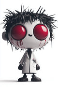 Red Eye Doll Face Metal Posters | Premium, Waterproof & Magnet-Mounted Art