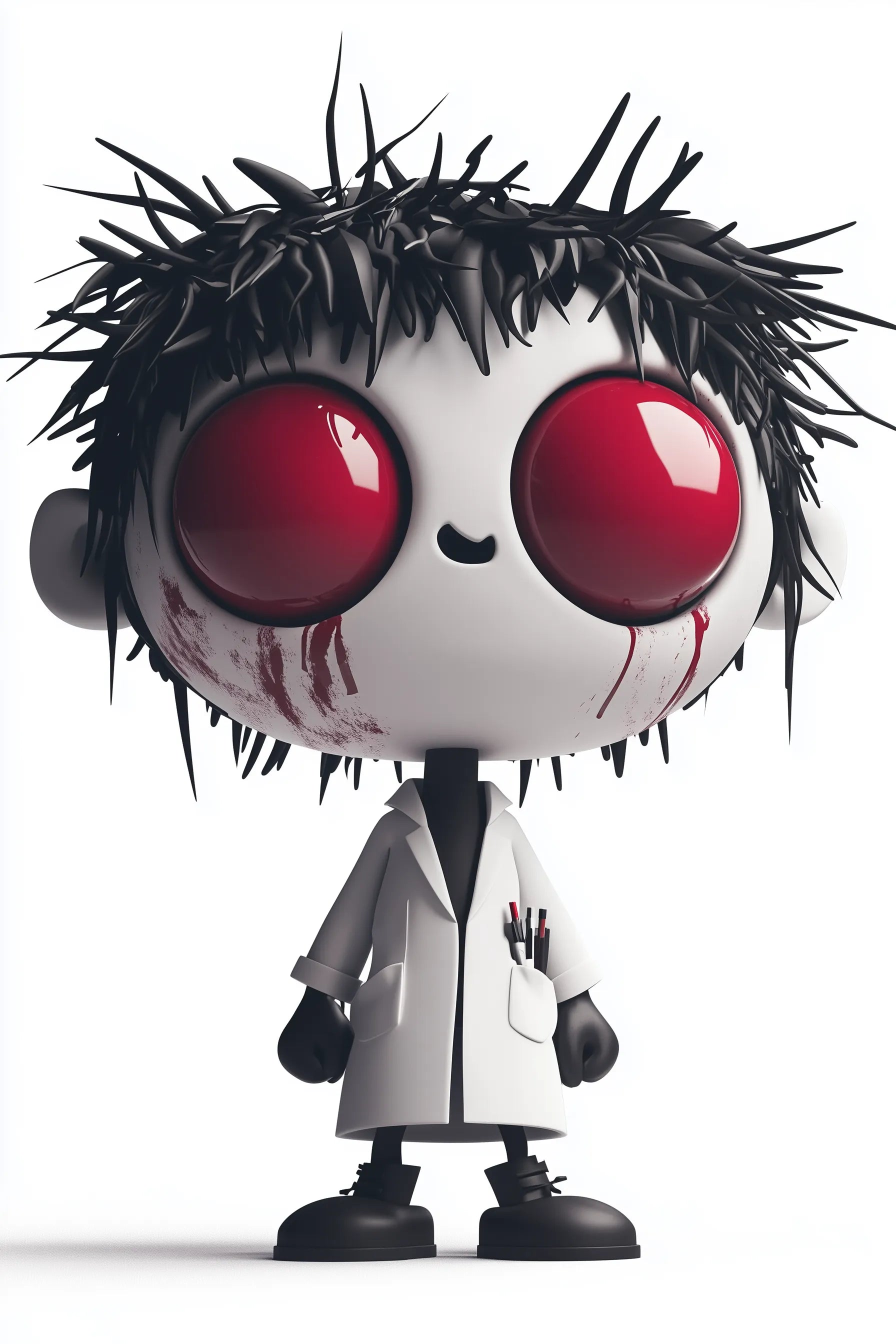 Red Eye Doll Face Metal Posters | Premium, Waterproof & Magnet-Mounted Art