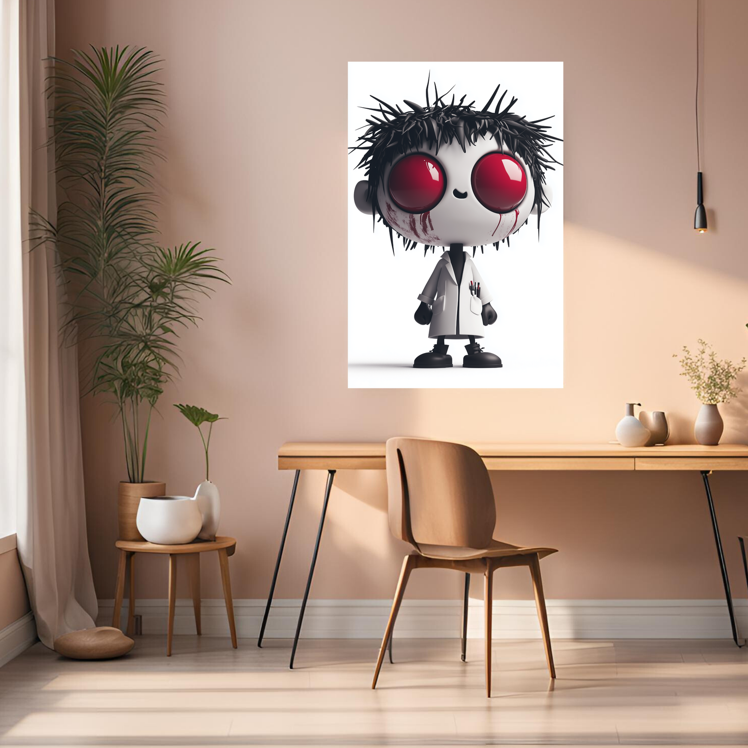 Red Eye Doll Face Metal Posters | Premium, Waterproof & Magnet-Mounted Art