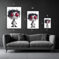 Red Eye Doll Face Metal Posters | Premium, Waterproof & Magnet-Mounted Art