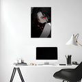 Red Eyes Girl and Cat Metal Posters | Premium, Waterproof & Magnet-Mounted Art
