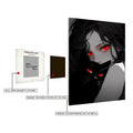 Red Eyes Girl and Cat Metal Posters | Premium, Waterproof & Magnet-Mounted Art