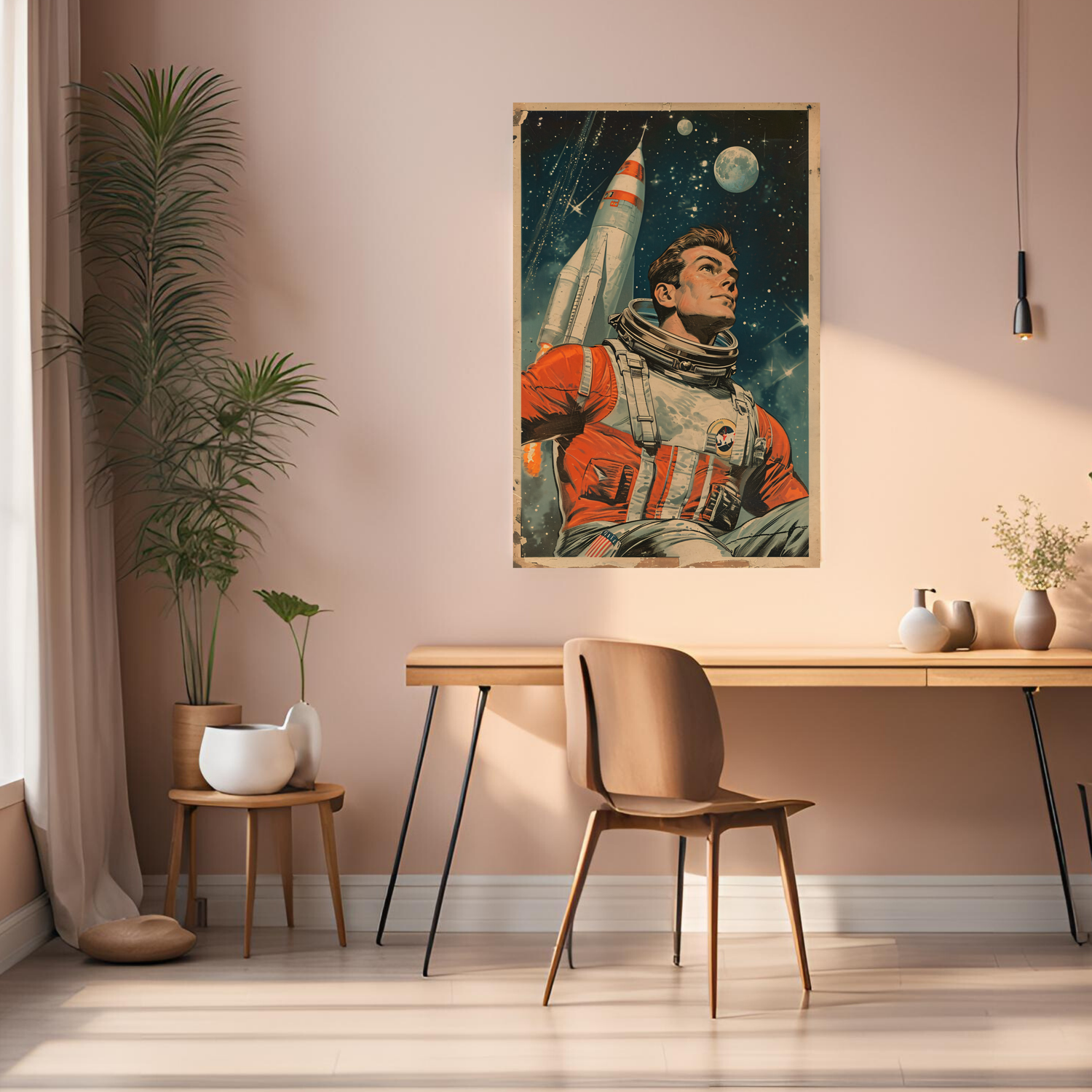 Retro Astrounat Metal Wall Posters | Premium, Waterproof & Magnet-Mounted Art