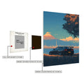 Retro Japanese Car and Mount Fiji Metal Posters | Premium, Waterproof & Magnet-Mounted Art
