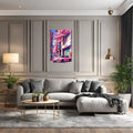 Retro Pink Japanese streets vibes Metal Posters | Premium, Waterproof & Magnet-Mounted Art
