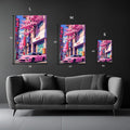 Retro Pink Japanese streets vibes Metal Posters | Premium, Waterproof & Magnet-Mounted Art