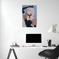 Retro White Lady in Black Dress Metal Posters | Premium, Waterproof & Magnet-Mounted Art