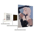 Retro White Lady in Black Dress Metal Posters | Premium, Waterproof & Magnet-Mounted Art
