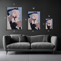 Retro White Lady in Black Dress Metal Posters | Premium, Waterproof & Magnet-Mounted Art
