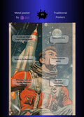 Retro Astrounat Metal Wall Posters | Premium, Waterproof & Magnet-Mounted Art