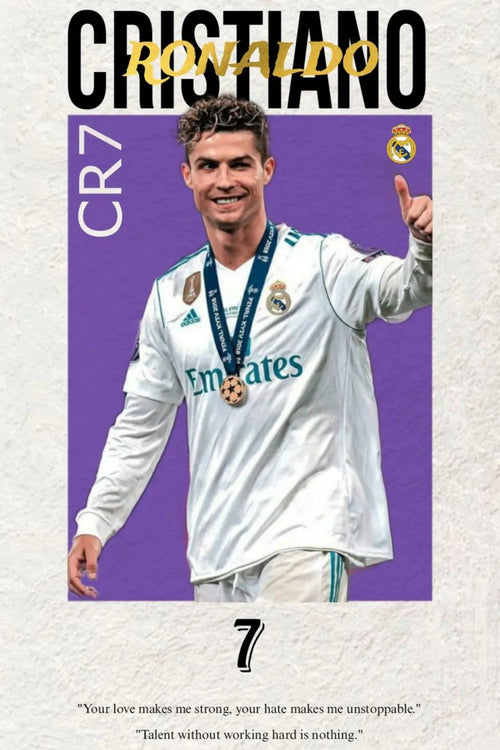 Ronaldo CR7 Metal Posters | Premium, Waterproof & Magnet-Mounted Art
