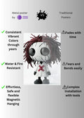 Sad Doll Face Metal Posters | Premium, Waterproof & Magnet-Mounted Art