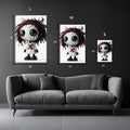 Sad Doll Face Metal Posters | Premium, Waterproof & Magnet-Mounted Art