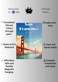 San Francisco USA Art Metal Posters | Premium, Waterproof & Magnet-Mounted Art
