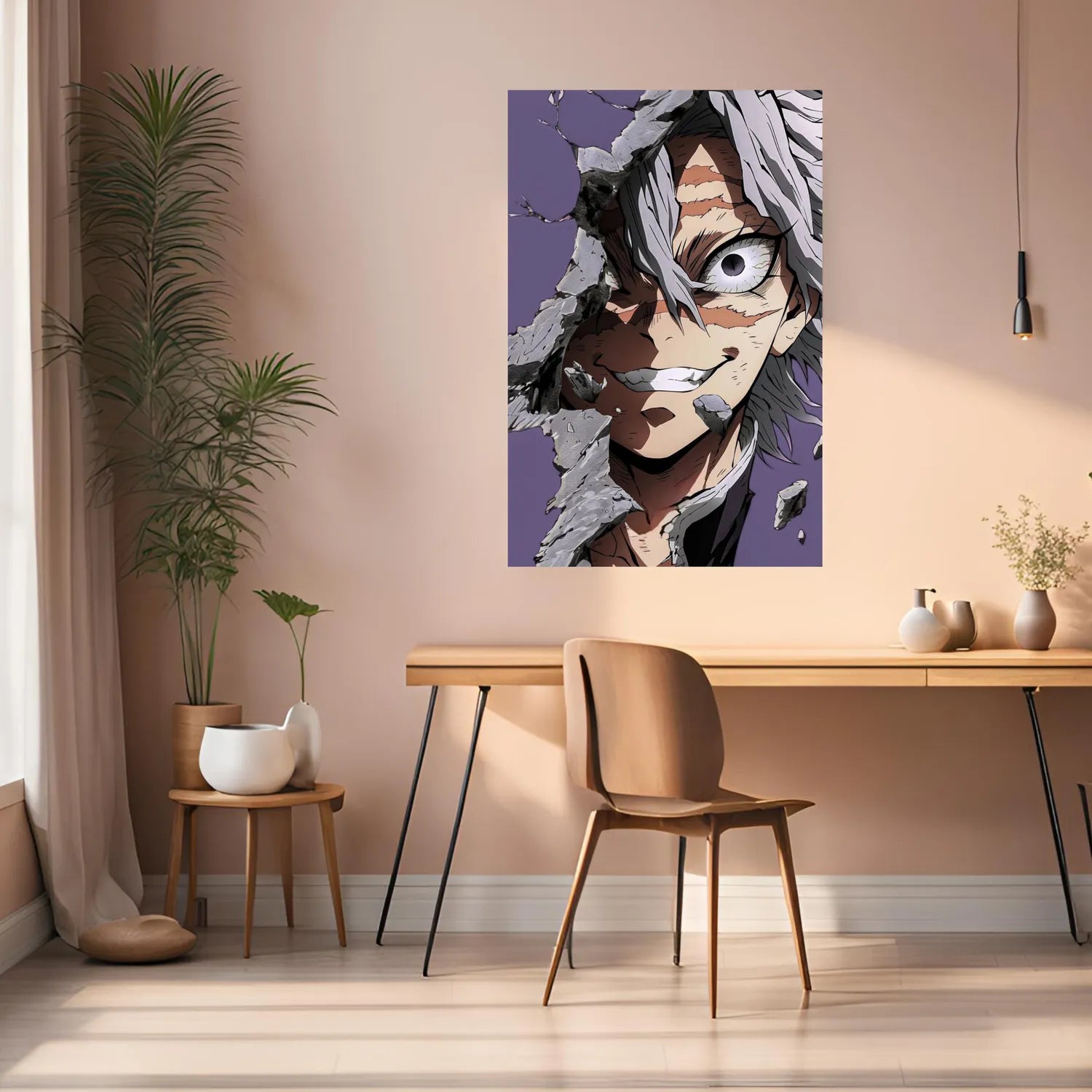 Sanemi Shinazugawa Demon Slayer Modern Metal Posters | Premium, Waterproof & Magnet-Mounted Art
