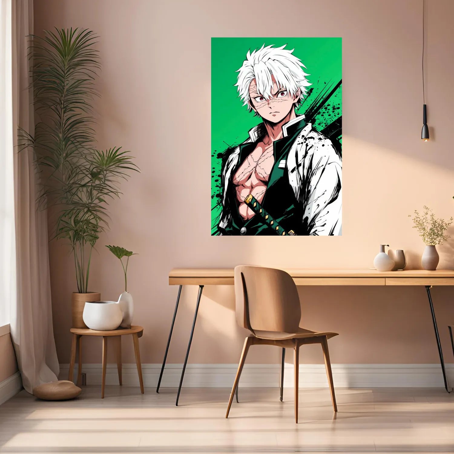 Sanemi Shinazugawa Demon Slayer Wall Art Metal Posters | Premium, Waterproof & Magnet-Mounted Art