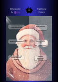 Santa Clause Artwork Metal Wall Posters | Premium, Waterproof & Magnet-Mounted Art
