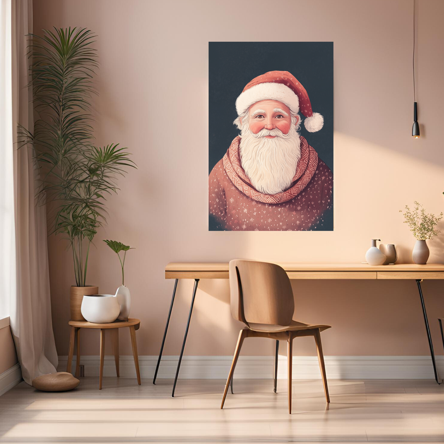 Santa Clause Artwork Metal Wall Posters | Premium, Waterproof & Magnet-Mounted Art