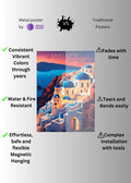 Santorini Greece Art Metal Posters | Premium, Waterproof & Magnet-Mounted Art