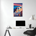 Santorini Greece Art Metal Posters | Premium, Waterproof & Magnet-Mounted Art