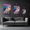 Santorini Greece Art Metal Posters | Premium, Waterproof & Magnet-Mounted Art