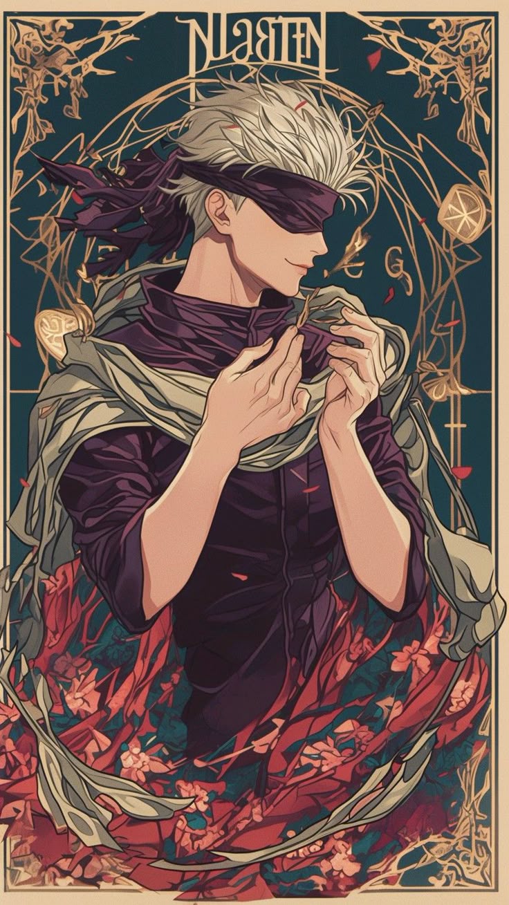 Satoru Gojo Illustration Metal Posters | Premium, Waterproof & Magnet-Mounted Art