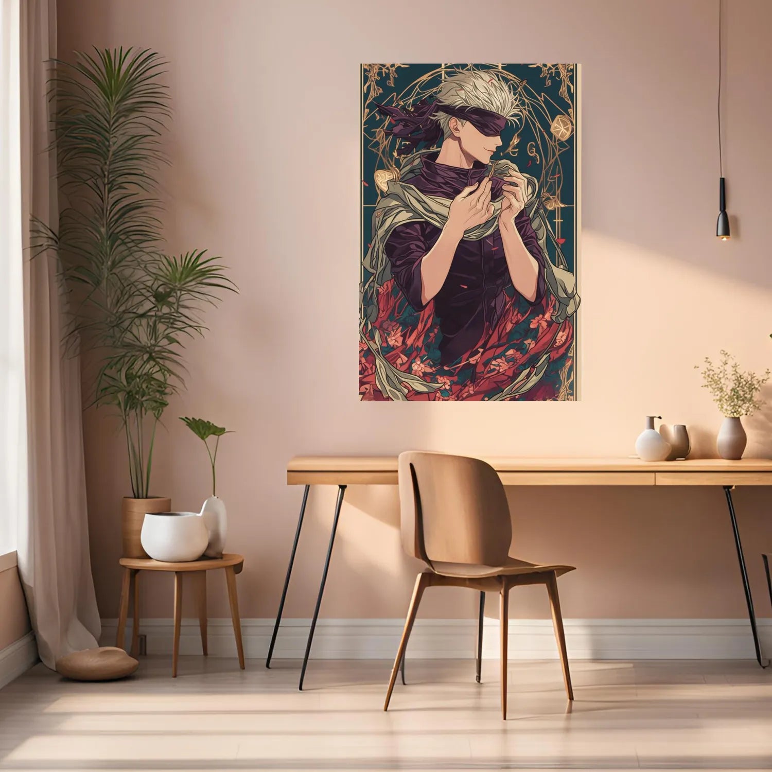 Satoru Gojo Illustration Metal Posters | Premium, Waterproof & Magnet-Mounted Art