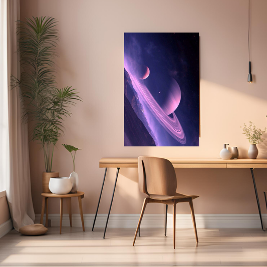 Saturn in Space Metal Posters | Premium, Waterproof & Magnet-Mounted Art