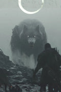 Scary Wolf Scene Metal Wall Posters | Premium, Waterproof & Magnet-Mounted Art