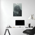 Scary Wolf Scene Metal Wall Posters | Premium, Waterproof & Magnet-Mounted Art