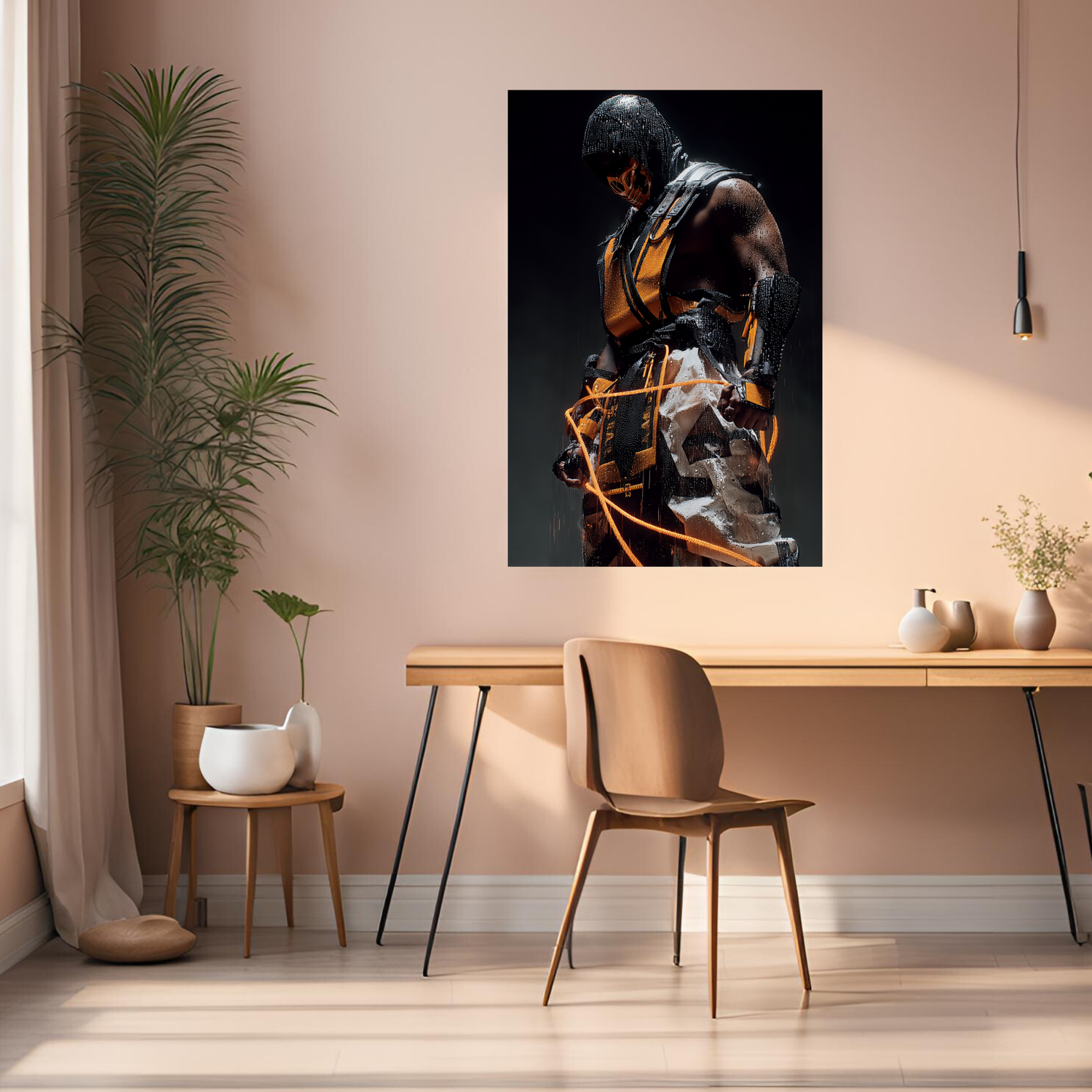 Scorpion Mortal Combat modern style Metal Posters | Premium, Waterproof & Magnet-Mounted Art