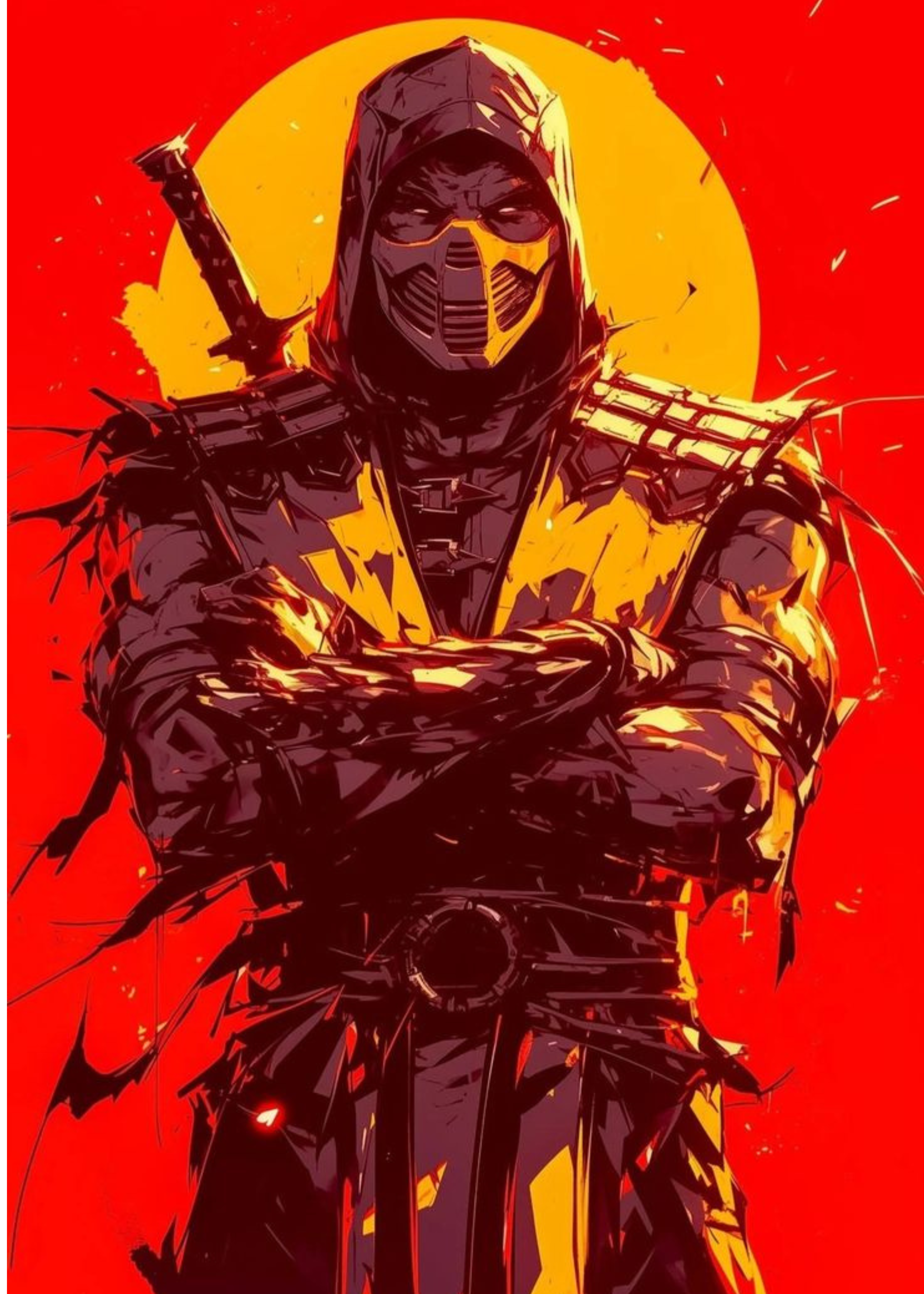 Scorpion Mortal Kombat Metal Wall Posters | Premium, Waterproof & Magnet-Mounted Art