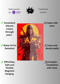 Scorpion Mortal Kombat Metal Wall Posters | Premium, Waterproof & Magnet-Mounted Art