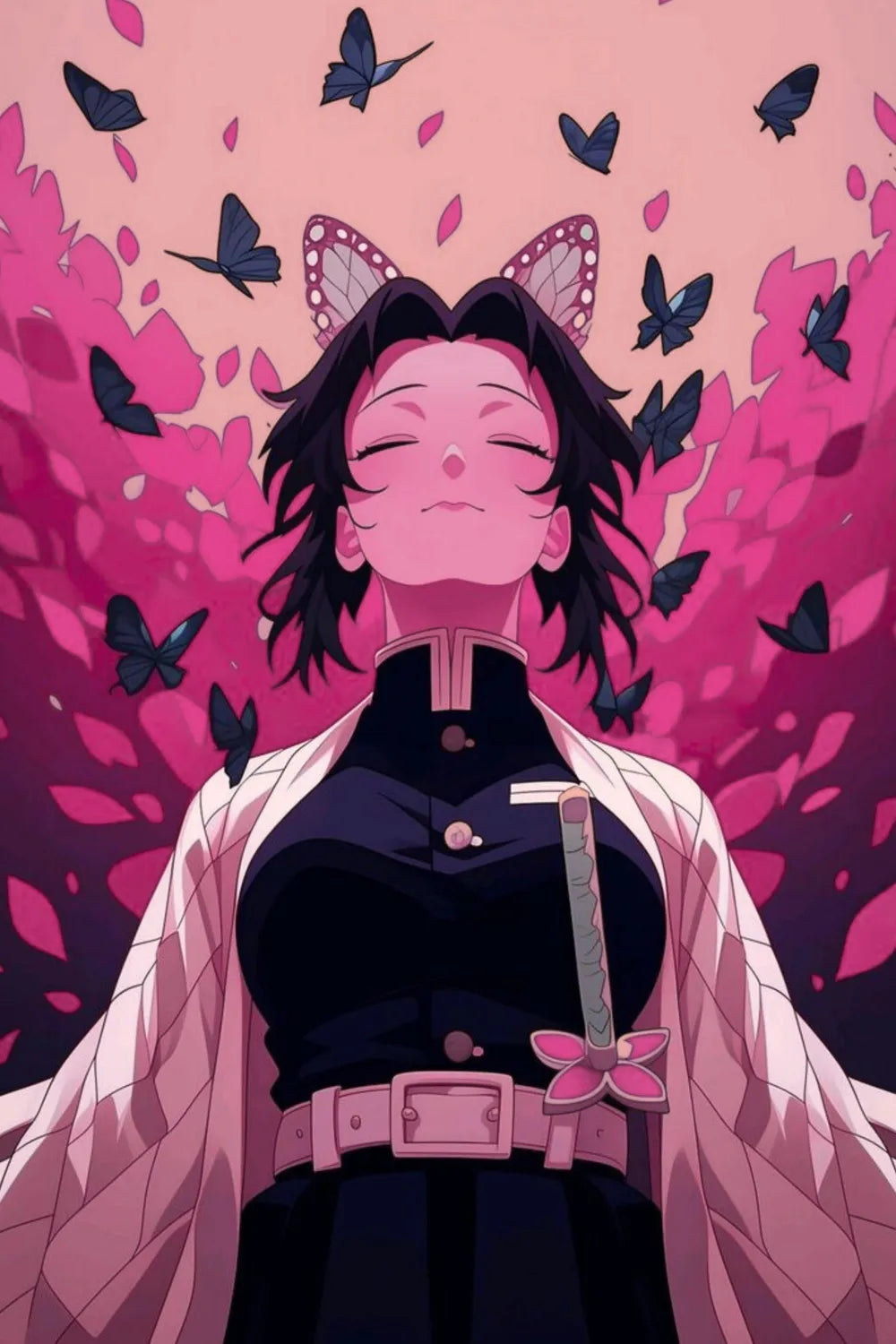 Shinobu Kocho Demon Slayer Modern Metal Posters | Premium, Waterproof & Magnet-Mounted Art