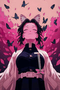 Shinobu Kocho Demon Slayer Modern Metal Posters | Premium, Waterproof & Magnet-Mounted Art