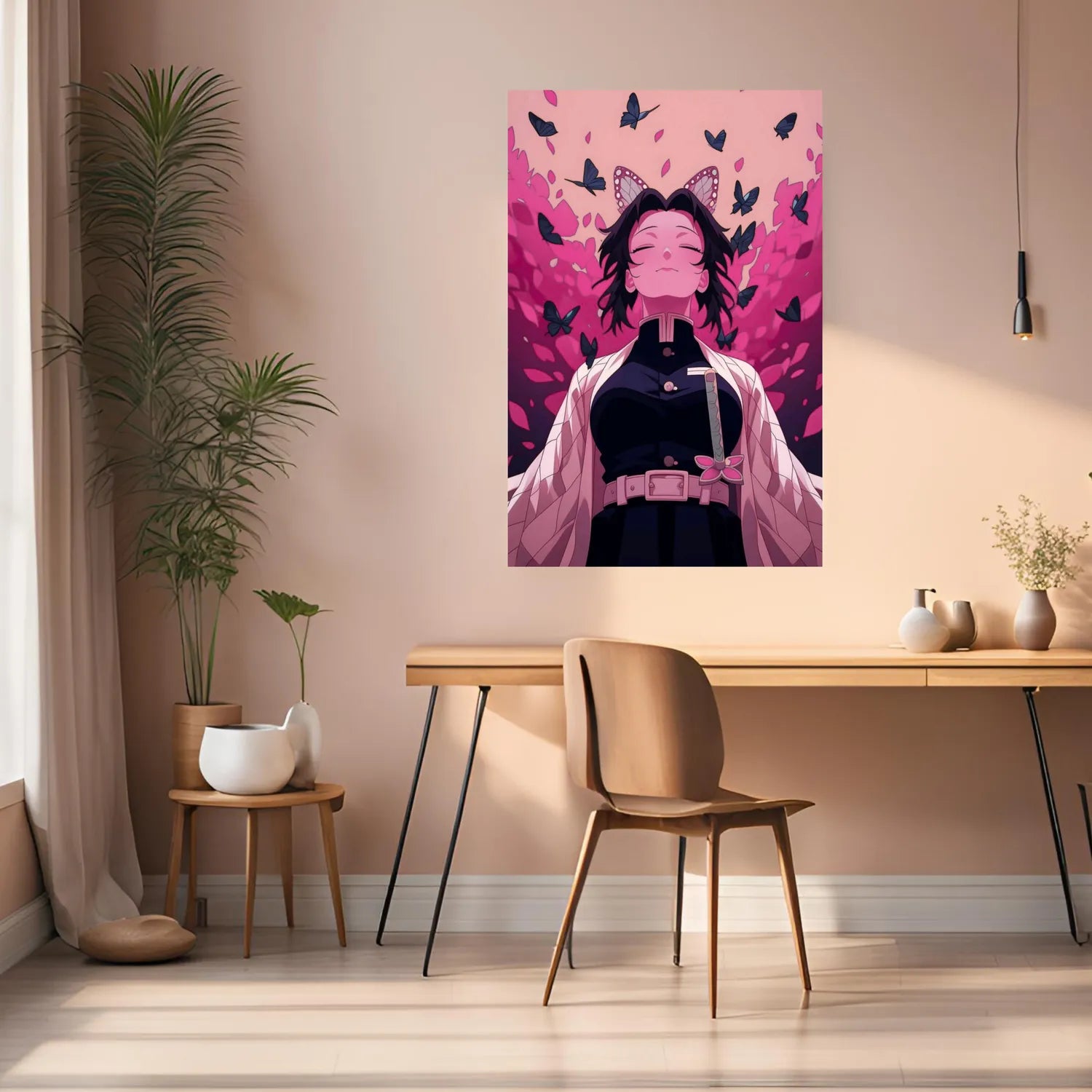 Shinobu Kocho Demon Slayer Modern Metal Posters | Premium, Waterproof & Magnet-Mounted Art