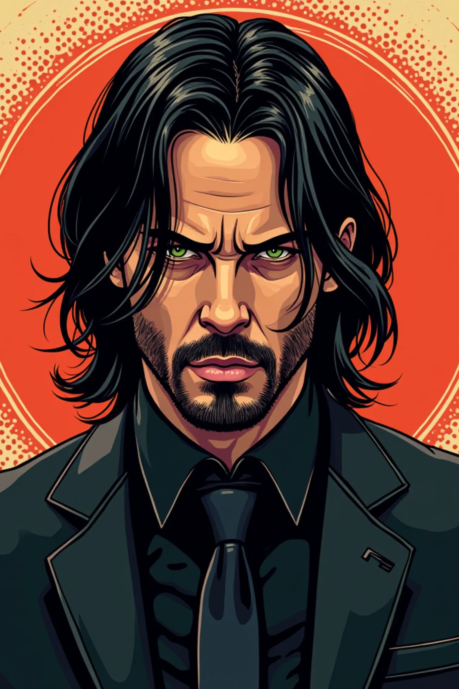 John Wick Illustration  Metal Wall Posters | Premium, Waterproof & Magnet-Mounted Art