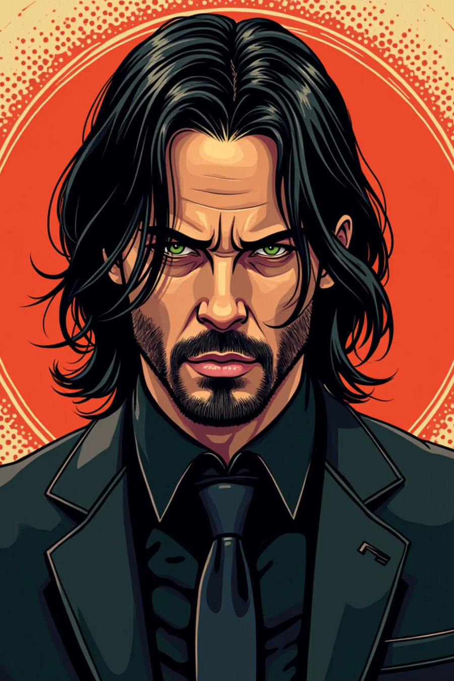 John Wick Illustration  Metal Wall Posters | Premium, Waterproof & Magnet-Mounted Art