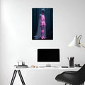 Skeleton Girl in Forest Metal Wall Posters | Premium, Waterproof & Magnet-Mounted Art